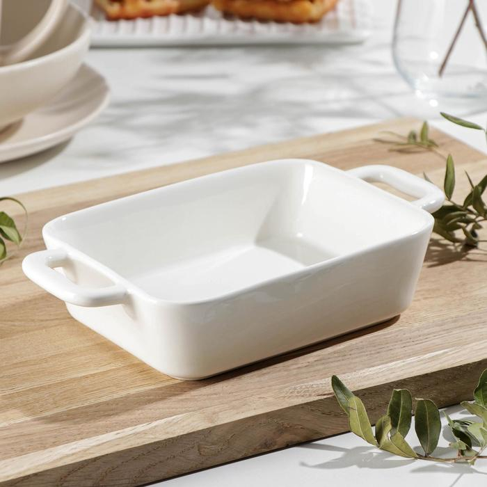Форма для запекания из жаропрочной керамики Доляна «Долли», 500 мл, 21,5×12×4,5 см, цвет белый Форма для запекания из жаропрочной керамики Доляна «Долли», 500 мл, 21,5×12×4,5 см, цвет белый