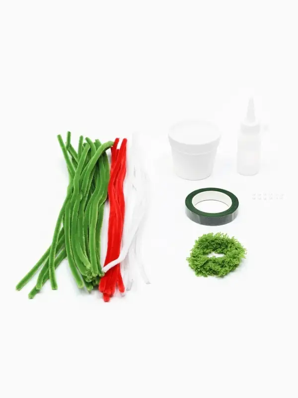 Набор для творчества цветы из пушистой проволоки в горшке, розовый цветок