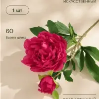 Цветы искусственные &laquo;Пион дуо&raquo;, 12&times;60 см, бордовые