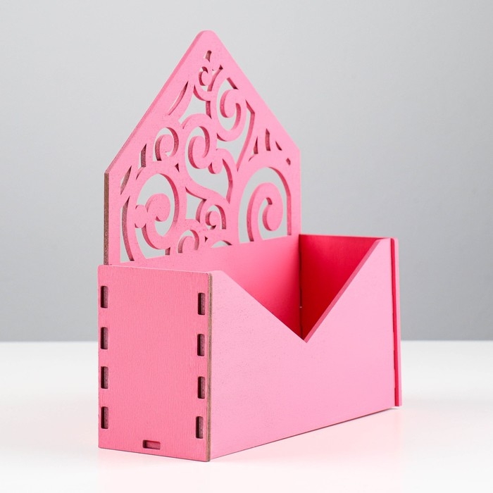 Кашпо деревянное 18×6×20 см Конверт Радель  Кашпо деревянное 18×6×20 см Конверт Радель "Дуновение", розовый Дарим Красиво