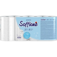 Бумага туалетная Soffione Premio Natural 3сл, белая, 8 рул/уп