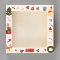 Коробка подарочная новогодняя, складная 20&times;20&times;4 см &laquo;Счастья в новом году&raquo;