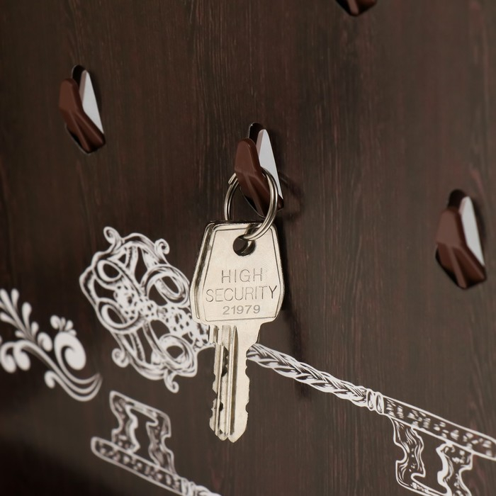 Ключница закрытая Ключница закрытая "Правила дома. Доски" 26,5х31,5 см Орех