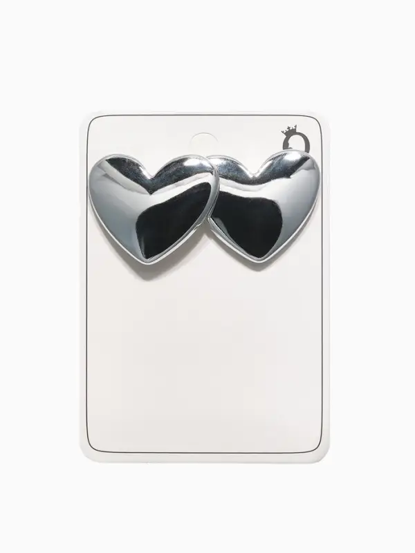 Серьги пластик &laquo;Сердце&raquo;, цвет серебро