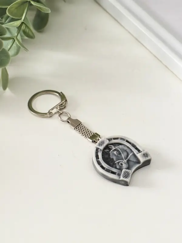 Брелок "Подкова с головой лошади" 3 см