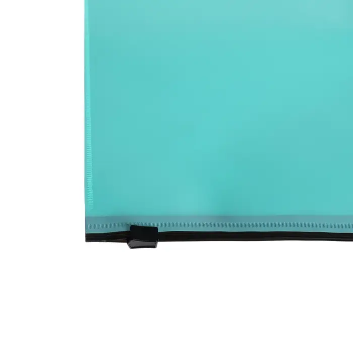 Папка-конверт на ZIP-молнии A4, 180 мкм, Calligrata Pastel, полупрозрачная, чёрная молния, бирюзовая Папка-конверт на ZIP-молнии A4, 180 мкм, Calligrata Pastel, полупрозрачная, чёрная молния, бирюзовая