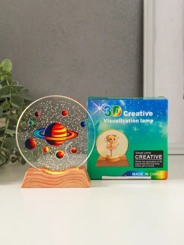 Сувенир стекло свет Сувенир стекло свет "Диск. Планетарий" 5хLED d=10 см, USB, цветной 10х4х11,4 см