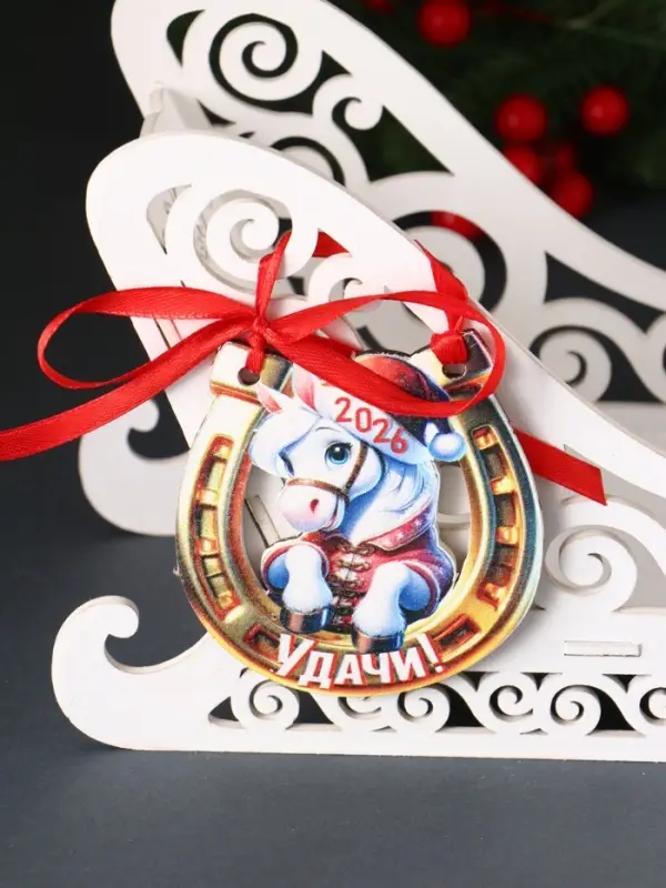 Шкатулка "Сани" с магнитом, 23х10х14 см, белый