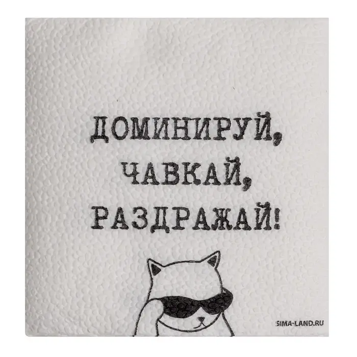 Салфетки бумажные однослойные &laquo;Доминируй, чавкай, раздражай&raquo;, 24&times;24 см, набор 20 шт.