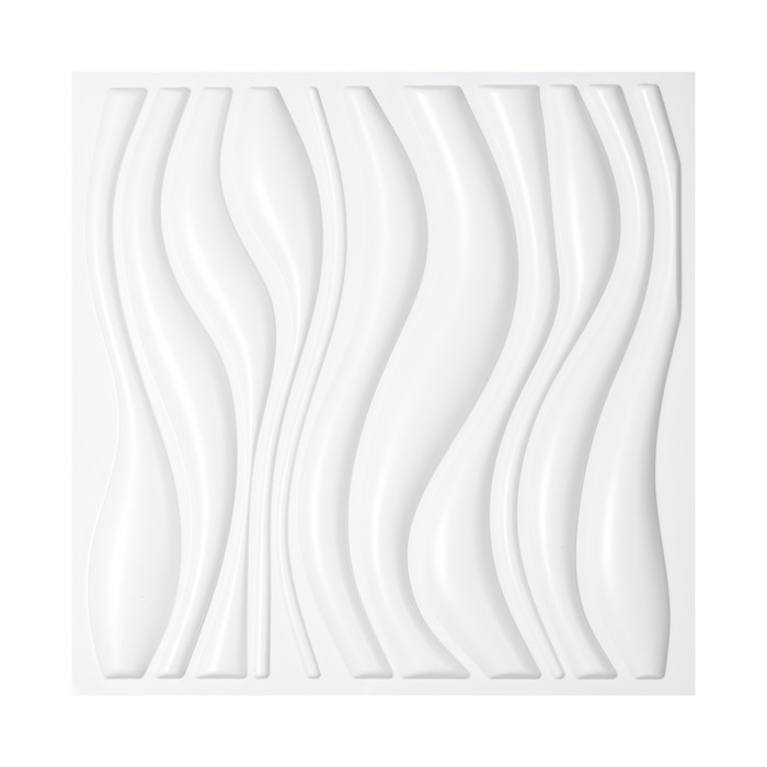 Панель ПВХ отделочная 50*50 см "Волны " белые