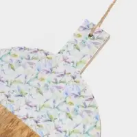 Доска разделочная круглая &laquo;Оттенки сирени&raquo;, 36&times;28 см, дерево манго