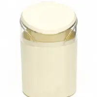 Органайзер для ватных палочек, с крышкой, с зеркалом, d=6.8&times;9.8 см, сливочный