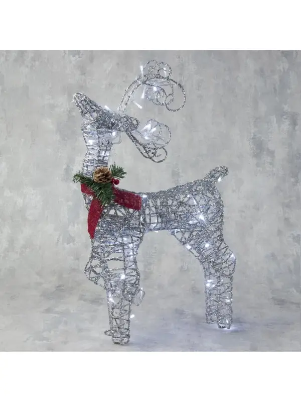 Светодиодная фигура &laquo;Олень&raquo;, 30&times;60&times;12 см, металл, 220 В, свечение белое