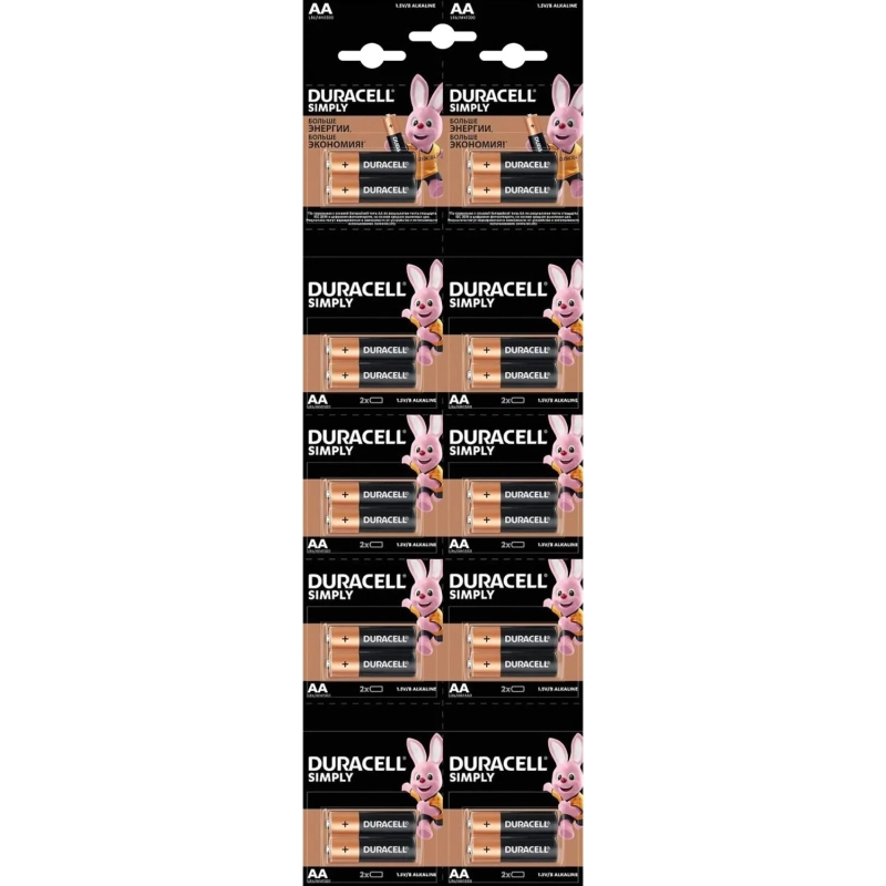 Батарейка Duracell LR6-2BL BASIC AA (20шт в упак)Б0051815