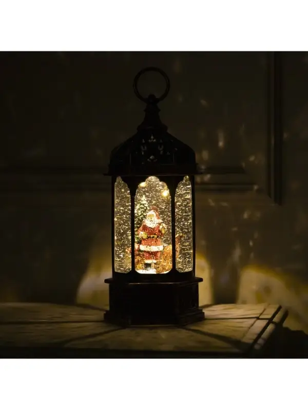 Светодиодная фигура &laquo;Фонарь с Дедом Морозом&raquo; 11.2&times;18.5&times;11.2 см, пластик, от батареек ААх3, USB, свечение тёплое белое