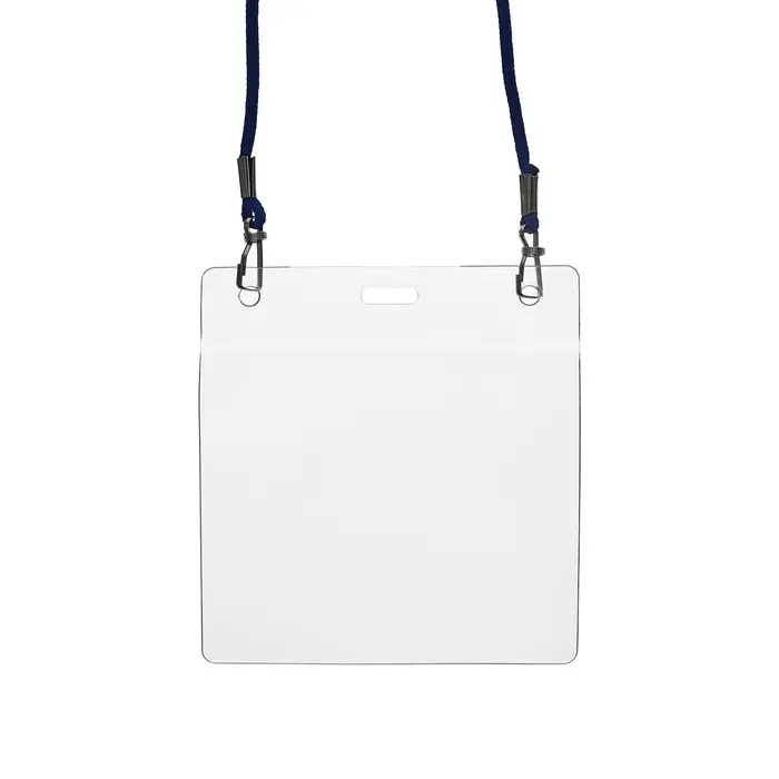 Бейдж горизонтальный, внешний размер 112×109 мм, внутренний размер 102×90 мм, на синем шнурке 40 см Бейдж горизонтальный, внешний размер 112×109 мм, внутренний размер 102×90 мм, на синем шнурке 40 см