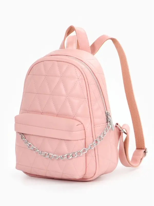 Рюкзак женский на молнии, с карманами, размер 24&times;12&times;30 см, розовый