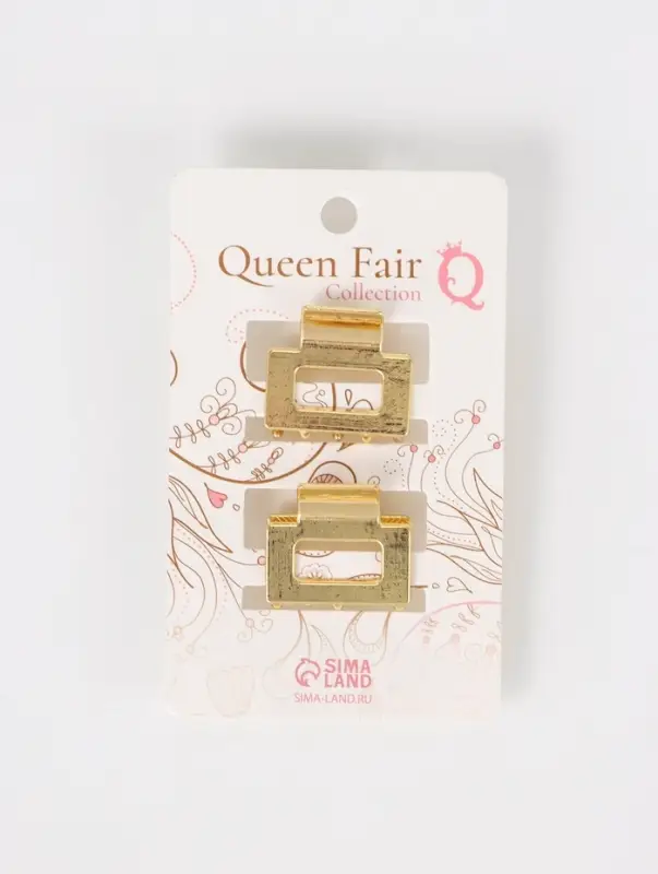 Крабики для волос QF &laquo;Шерри&raquo;, набор 2 шт., прямой, 2.5 см, золотистый