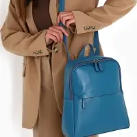 Рюкзак-сумка женский на молнии, с карманами, размер 27&times;9.5&times;32 см, синий