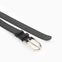 Ремень женский, 110&times;2.8 см, овальная пряжка металл, серебристая, чёрный