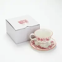 Чайная пара &laquo;Розовый сад&raquo;: кружка 280 мл, блюдце d=16 см, ручная работа