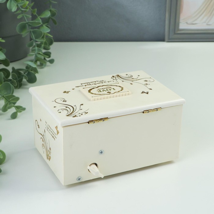 Шкатулка музыкальная механическая Шкатулка музыкальная механическая "Белый комод с золотым узором" 15,5х10,7х8,5 см