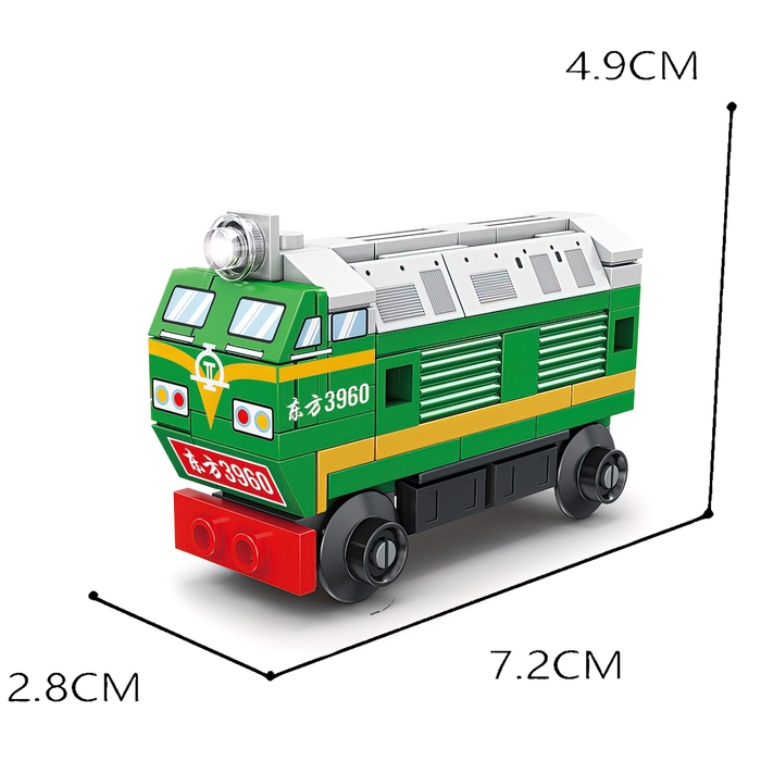 Конструктор &laquo;ЖД. Тепловоз&raquo;, с запуском, 78 деталей