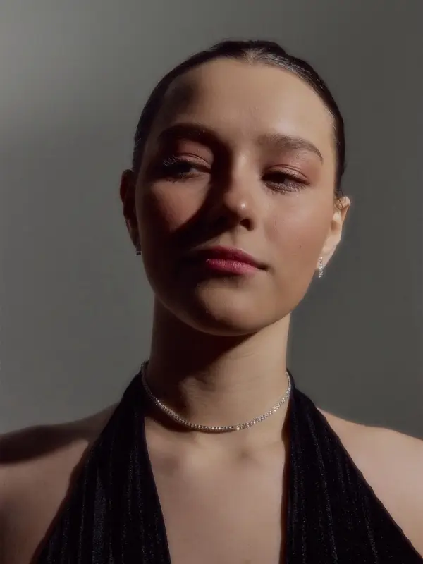 Набор 2 предмета: серьги, чокер &laquo;Лёд&raquo;, два ряда, белый в серебре, 32 см