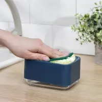 Дозатор для моющего средства с подставкой для губки, 250 мл, губка в комплекте, цвет синий Дозатор для моющего средства с подставкой для губки, 250 мл, губка в комплекте, цвет синий