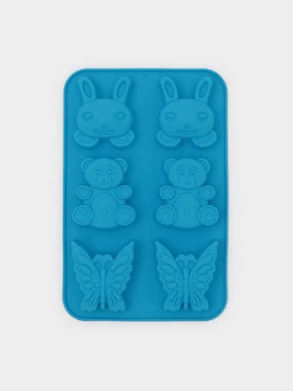 Форма для выпечки Доляна &laquo;Животные. Зоопарк&raquo;, силикон, 26&times;17 см, 6 ячеек (7.2&times;6.4 см), МИКС