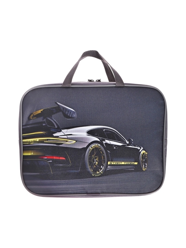 Папка с ручками текстильная А4, 350×270×80 мм, Stavia «Машина с желтой полосой»