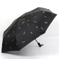 Зонт автоматический &laquo;Перья&raquo;, ветроустойчивый, 3 сложения, 8 спиц, R=48/55 см, d=96 см, МИКС