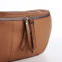 Сумка женская кросс-боди на молнии, 34&times;11&times;17 см, бежевая