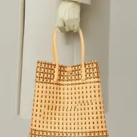 Сумка плетёная, 40&times;20&times;55 см, пластик, бежевая