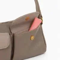 Сумка женская багет TEXTURA на молнии, 27&times;8&times;13 см, бежево-серая