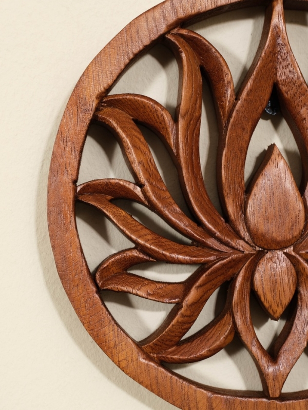 Панно "Лотос" дерево суар, 20х20х2 см