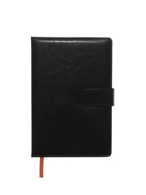 Ежедневник недатированный формат А5, с хлястиком, 112л, линия, пвх, Классика Черный Ежедневник недатированный формат А5, с хлястиком, 112л, линия, пвх, Классика Черный