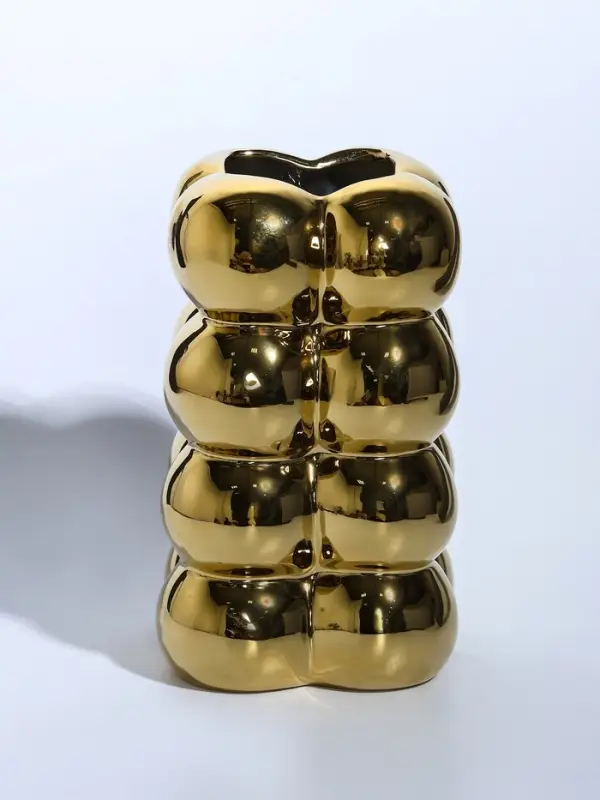 Ваза керамика настольная "Дайзи" шарики, h=20х11, d=7 см, золото