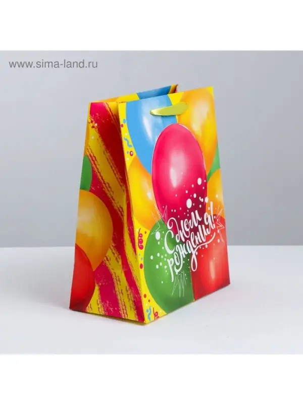 Пакет подарочный ламинированный, упаковка, &laquo;В твой День Рождения&raquo;, MS 18 х 23 х 10 см