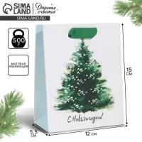 Пакет подарочный новогодний ламинированный &laquo;Морозная свежесть&raquo;, 12 х 15 х 5.5 см