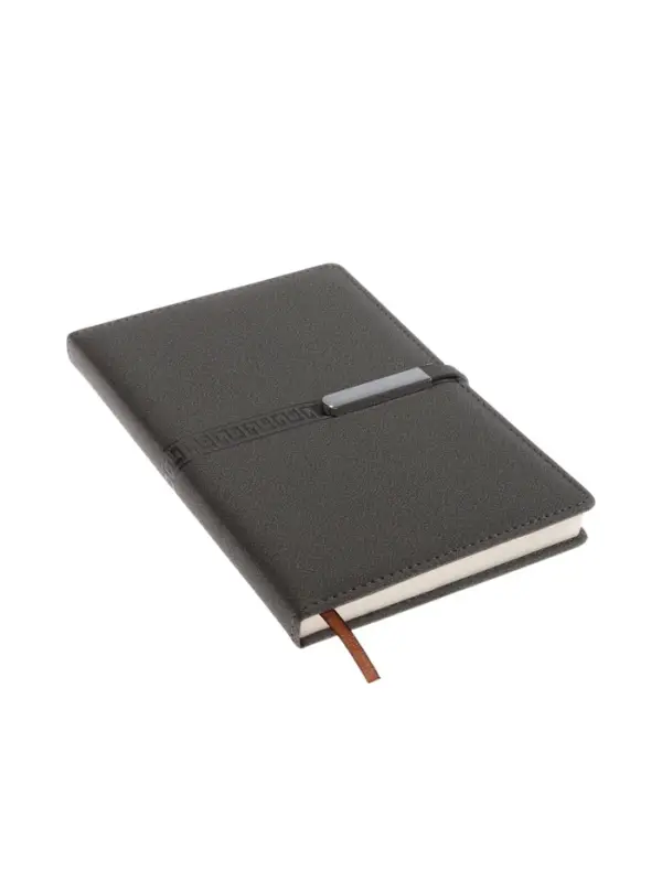 Ежедневник недатированный формат А5, с хлястиком, 112л, линия, пвх, Узор Серый Ежедневник недатированный формат А5, с хлястиком, 112л, линия, пвх, Узор Серый