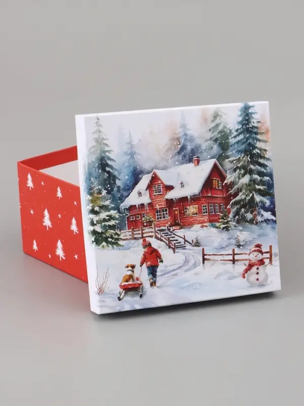Коробка подарочная новогодняя 3 в1, набор &laquo;Новый год&raquo;, 18&times;18&times;10 - 22&times;22&times;12 см