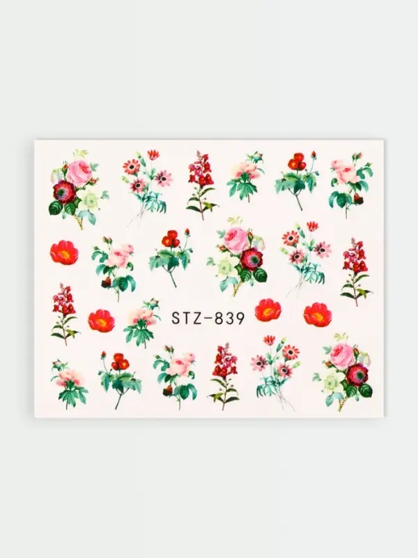 Слайдеры для ногтей «Flowers», разноцветные