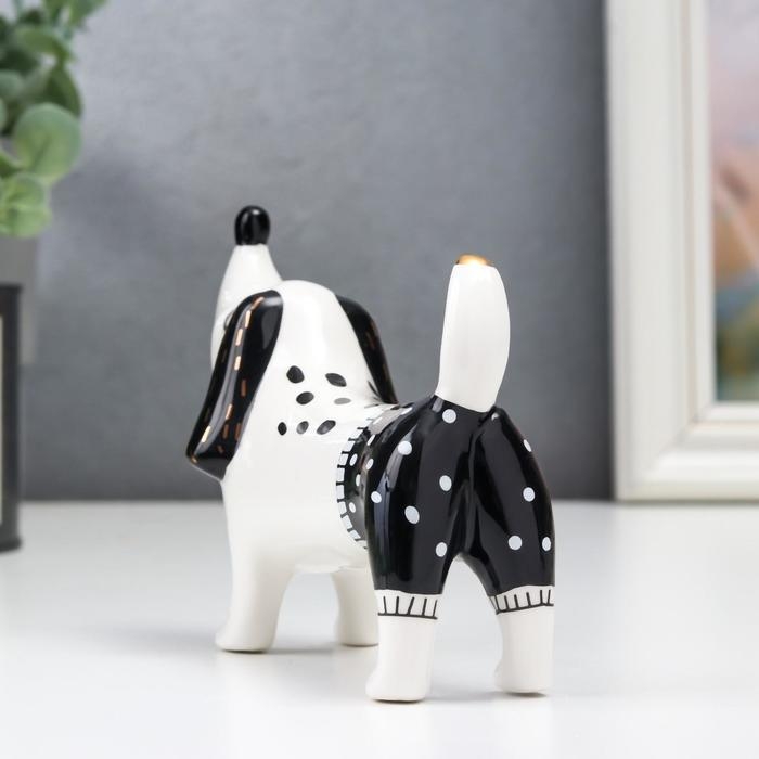 Сувенир керамика Сувенир керамика "Такса в шортах" бело-чёрный 9,3х5,3х13,7 см