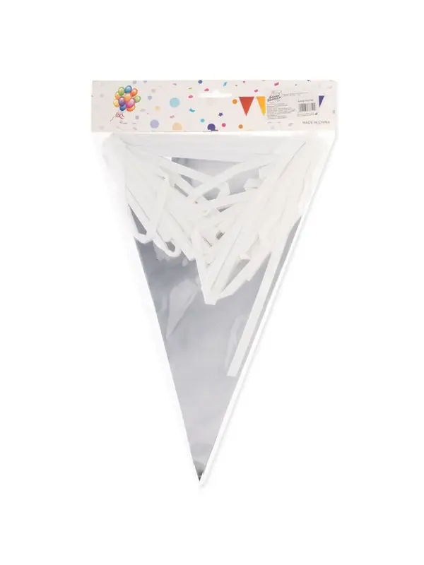 Гирлянда "Флажки"  серебро, металлик, 20*30 см*20 шт, 10 м.