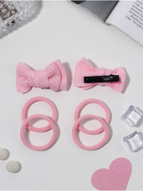 Набор для волос Набор для волос "Школьница галант" (4 резинки 3,5 см, 2 зажима 6 см) элит, розовый