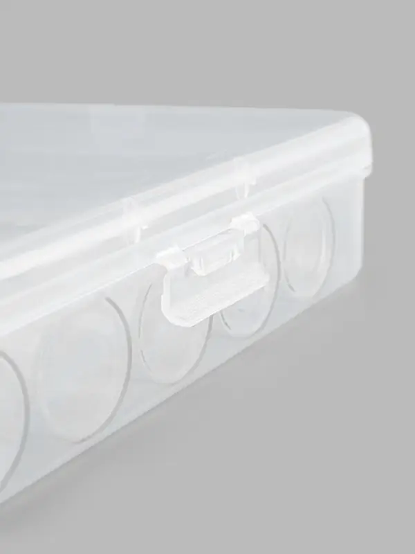 Набор баночек для хранения бисера, d=2.2&times;12 см, 36 мл, 5 шт., в контейнере, 13.5&times;13.5&times;3.5 см