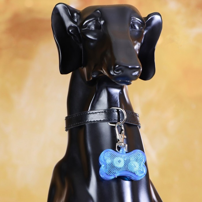 Маячок-адресник Косточка с наклейкой под записку 3 режима свечения голубой Маячок-адресник Косточка с наклейкой под записку 3 режима свечения голубой