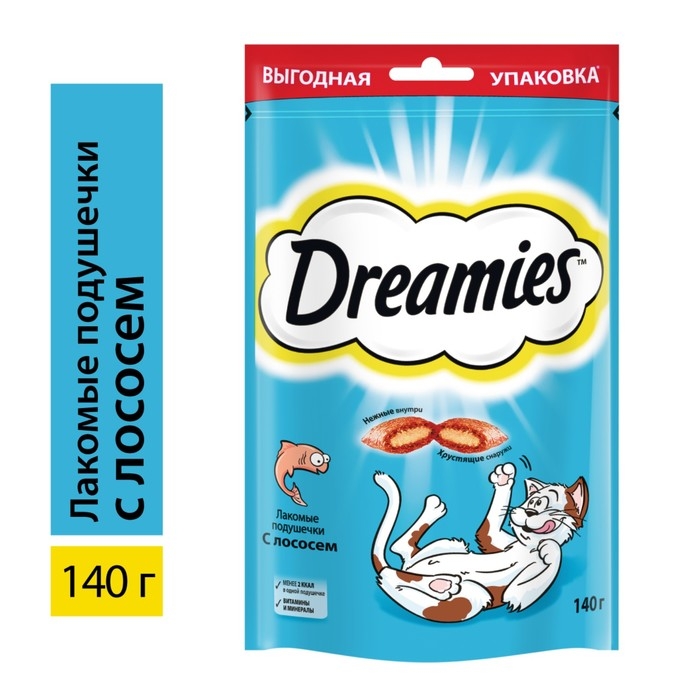 Лакомство Dreamies для кошек с лососем 140г Лакомство Dreamies для кошек с лососем 140г