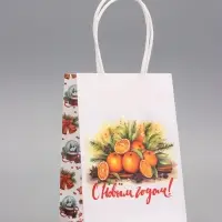Пакет бумажный подарочный новогодний крафт &laquo;Атмосфера Нового Года&raquo; 16&times;12&times;6 см